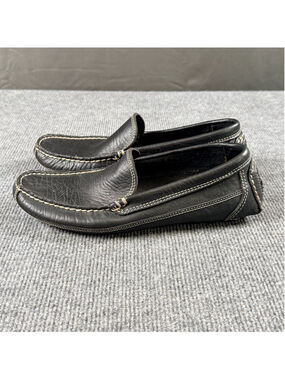 Duluth Trading Moccasins Men’s 8M Bison Leather Heritage Slip On Driving Black
